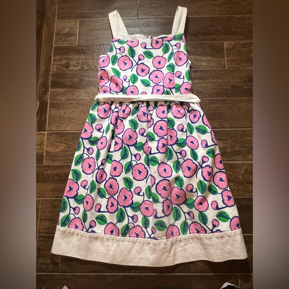 Adorable Tommy Hilfiger Girls Dress Pink & green floral size 16